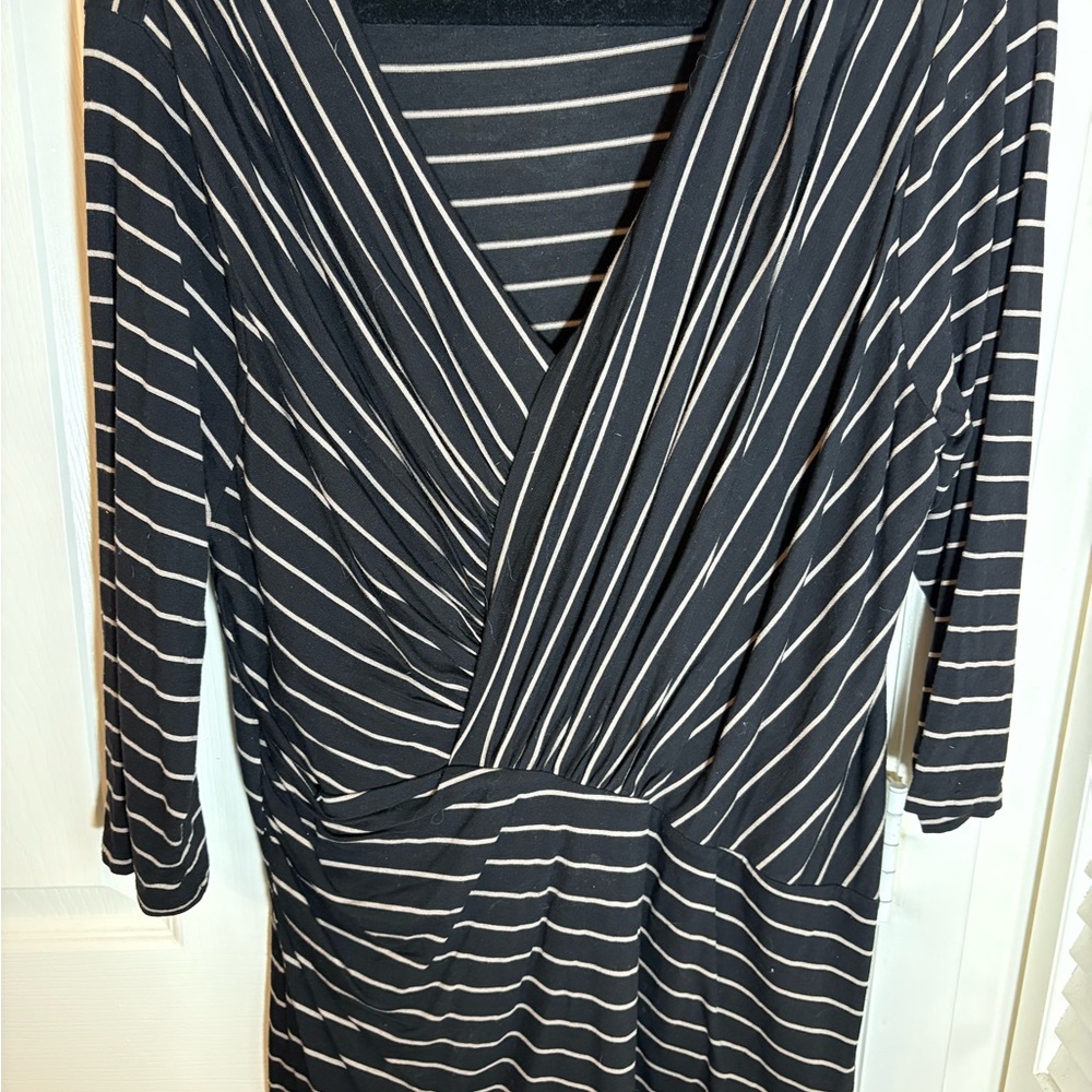 Apt. 9 Black and Cream Striped Top